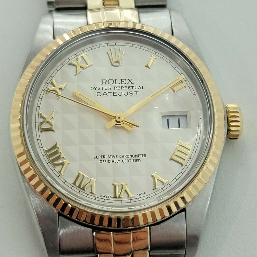 Mens Rolex Datejust Ref 16013 36mm 18k Gold SS Automatic 