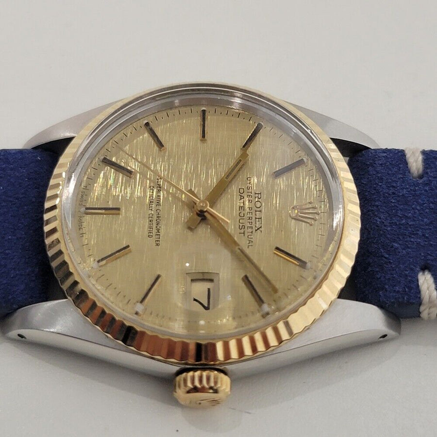 Mens Rolex Oyster Datejust Ref 16013 36mm 18k SS Automatic 1980s Swiss RA398B