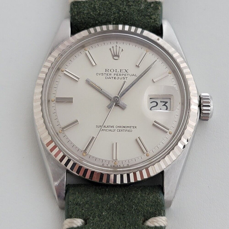 Mens Rolex Oyster Datejust 1601 36mm 18k Gold SS 1970s Automatic Vintage RA334G