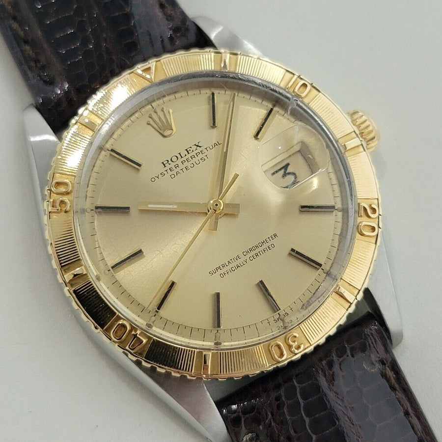 Mens Rolex Datejust Ref 1625 Thunderbird 36mm 18k Gold SS Automatic 1970s NA102