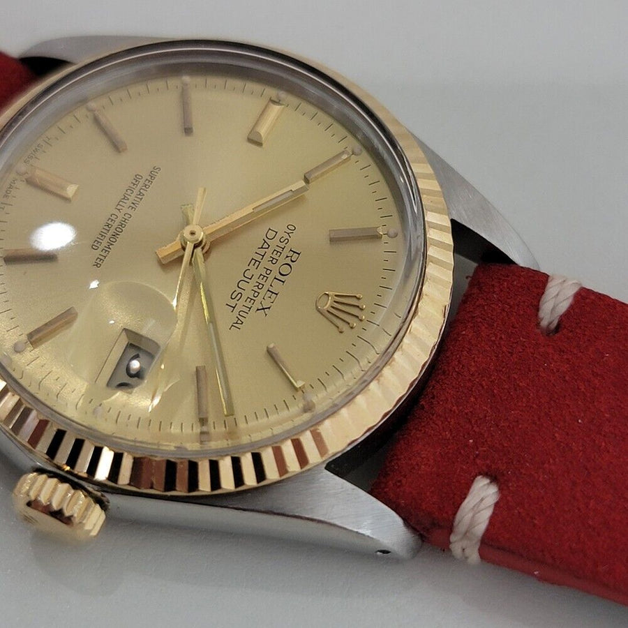 Mens Rolex Oyster Datejust Ref 16013 18k SS 36mm Automatic 1980s Swiss NA103R