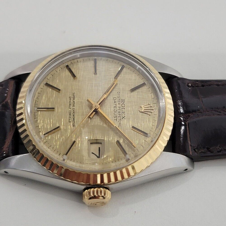 Mens Rolex Oyster Datejust Ref 16013 36mm 18k SS Automatic 1980s Swiss RA398