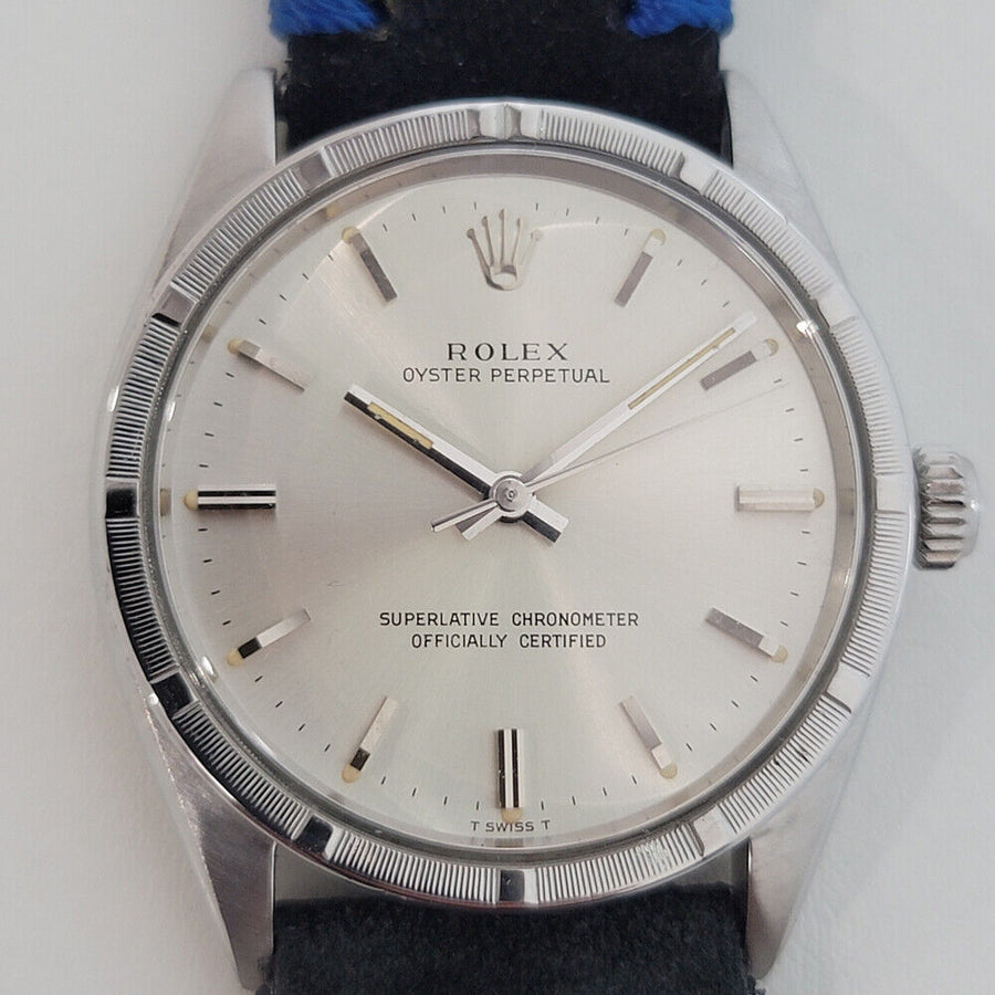 Mens Rolex Oyster Perpetual Ref 1007 Automatic 1960s 34mm Vintage SS RJC114