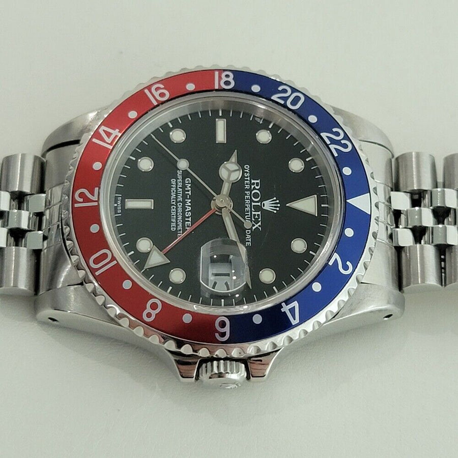 Mens Rolex Oyster Date GMT Ref 16700 40mm Pepsi Bezel Automatic 1990s NA109