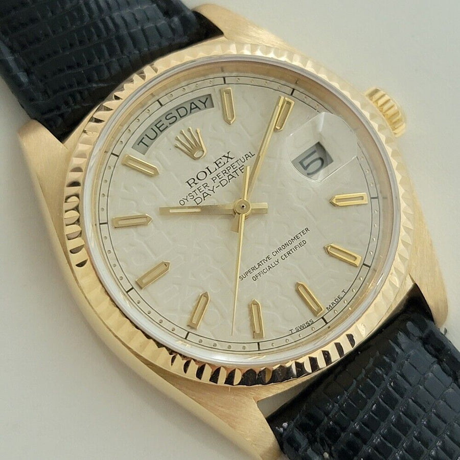 Mens Rolex Day Date President 18038 18k Gold Automatic 1980s w Papers NA101