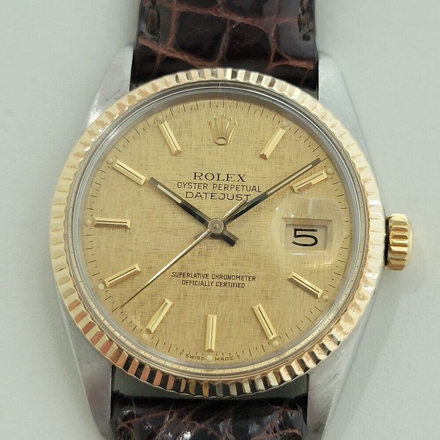 Mens Rolex Oyster Datejust Ref 16013 18k SS 36mm Automatic 1980s Vintage NA105B