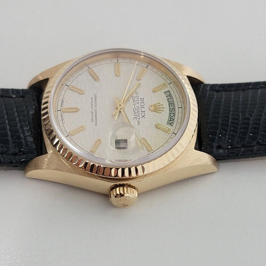 Mens Rolex Day Date President 18038 18k Gold Automatic 1980s w Papers NA101