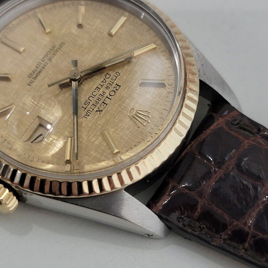 Mens Rolex Oyster Datejust Ref 16013 18k SS 36mm Automatic 1980s Vintage NA105B