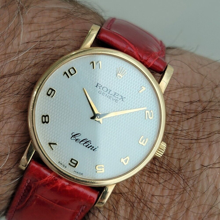 Mens Rolex Cellini Geneve Ref 5115 18k Solid Gold Manual Wind 2000s Swiss RA385R