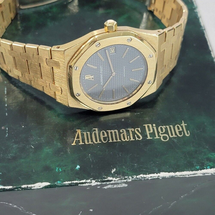 Mens Audemars Piguet Royal Oak 18k Gold 5402BA 39mm Automatic w Box 1990s OM103