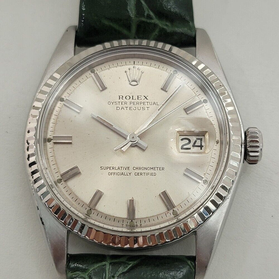 Mens Rolex Oyster Datejust 1601 36mm 18k Gold SS Automatic 1970s Vintage RA388