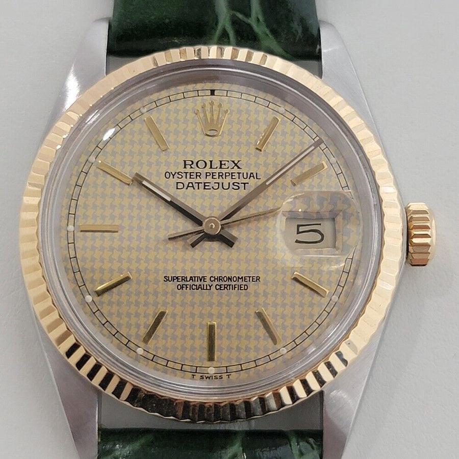 Mens Rolex Oyster Datejust Ref 16013 36mm 18k SS Automatic 1980s Swiss RA399G