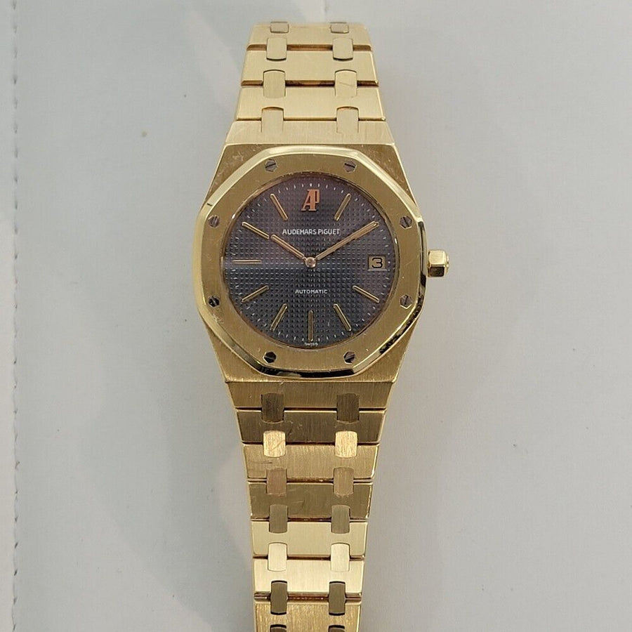 Mens Audemars Piguet Royal Oak 18k Gold 5402BA 39mm Automatic w Box 1990s OM103