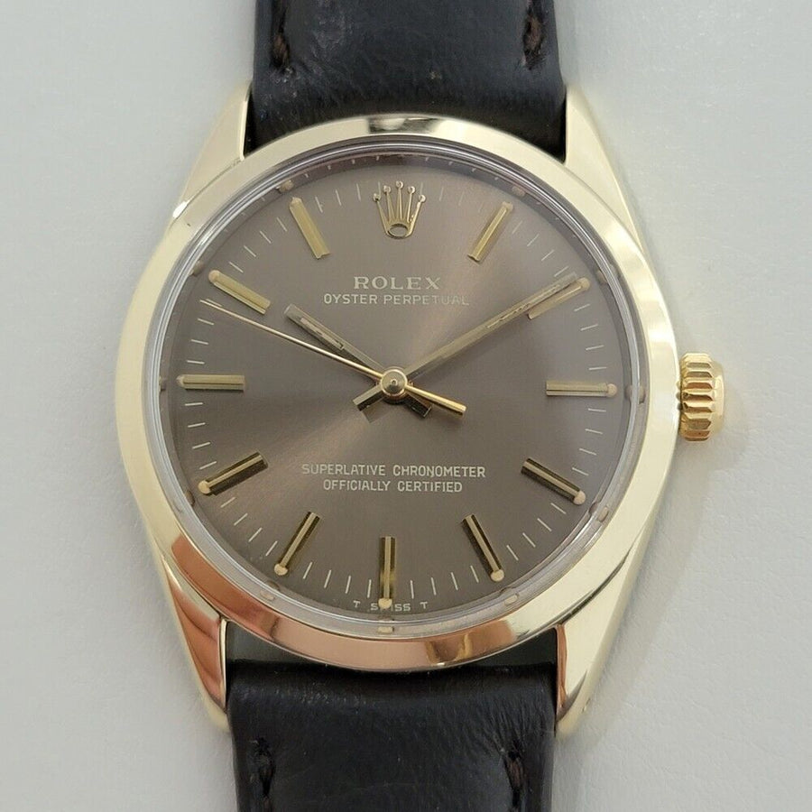 Mens Rolex Oyster Perpetual 1024 34mm Gold Capped 1970s Automatic Vintage RA375