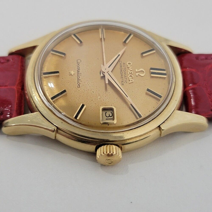 Mens Omega Constellation SC 61 35mm 18k Gold Automatic 1960s Swiss Vintage RA405