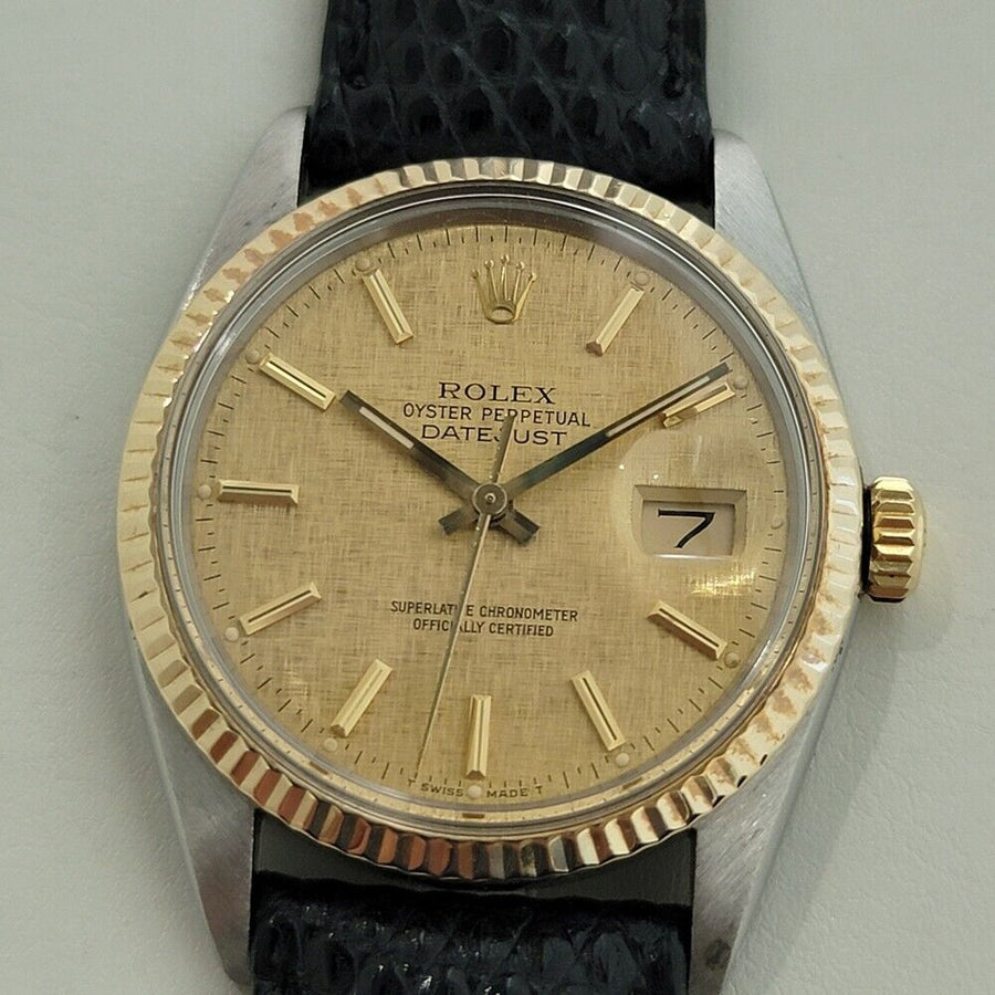 Mens Rolex Oyster Datejust Ref 16013 18k SS 36mm Automatic 1980s Swiss NA105