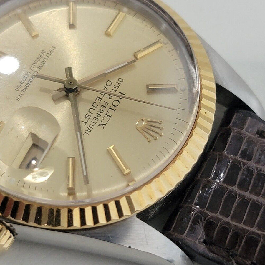 Mens Rolex Oyster Datejust Ref 16013 36mm 18k SS Automatic 1980s Swiss RA396B