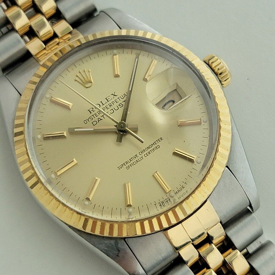 Mens Rolex Oyster Datejust Ref 16013 36mm 18k SS Automatic 1980s Swiss RA396