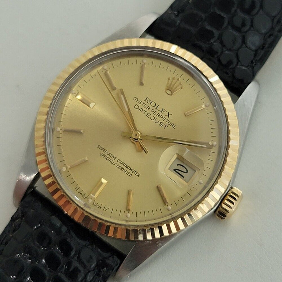 Mens Rolex Oyster Datejust Ref 16013 18k SS 36mm Automatic 1980s Swiss NA103