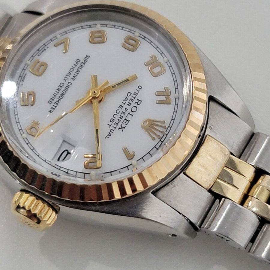 Rolex Lady Oyster Date Ref 6917 18k SS Automatic 1980s Swiss Luxury RA401