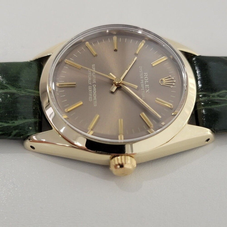 Mens Rolex Oyster Perpetual 1024 34mm Gold Capped Automatic Vintage 1970s RA375G