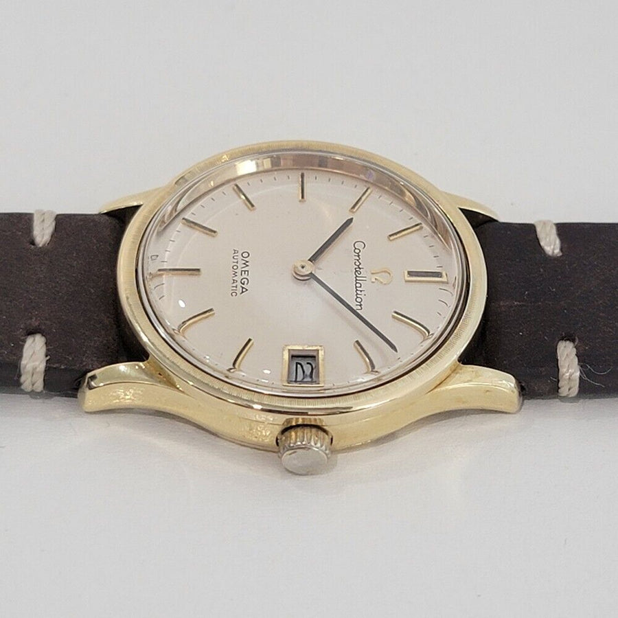 Mens Omega Constellation Ref 166 052 18k Gold Automatic w Date 1960s Swiss RA404