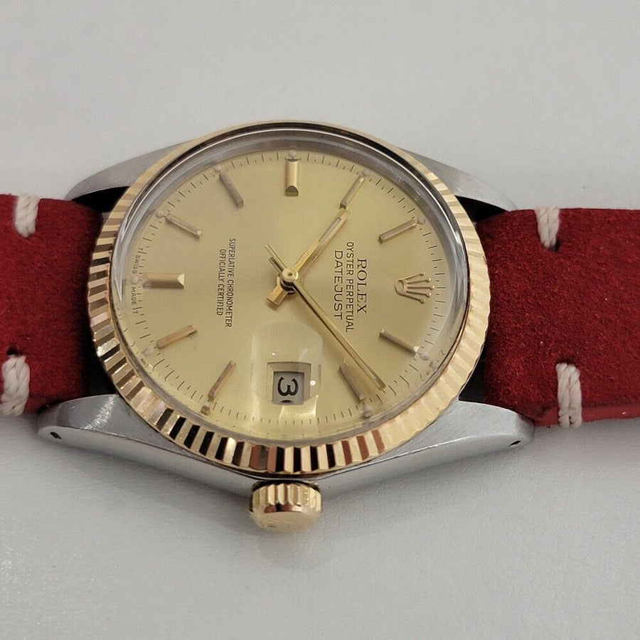 Mens Rolex Oyster Datejust Ref 16013 18k SS 36mm Automatic 1980s Swiss NA103R