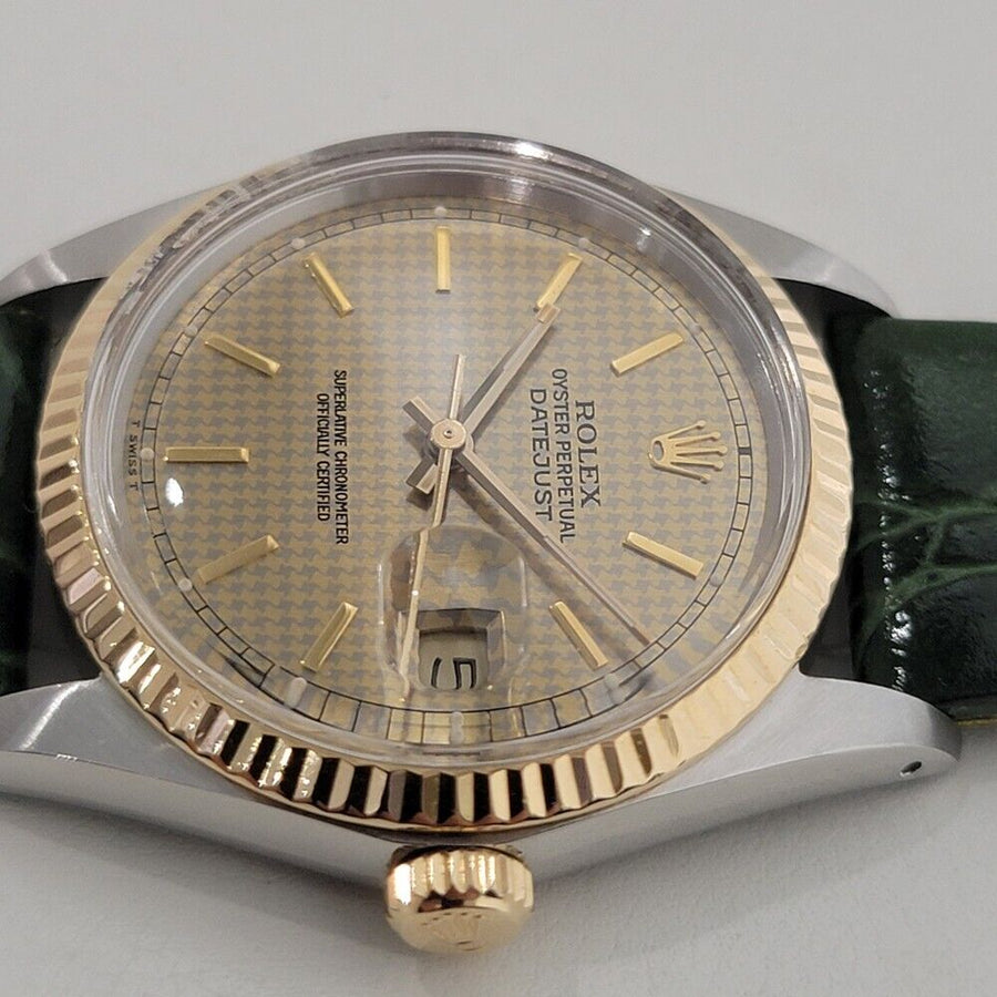 Mens Rolex Oyster Datejust Ref 16013 36mm 18k SS Automatic 1980s Swiss RA399G