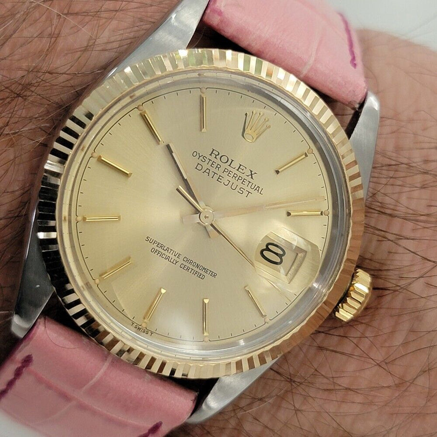 Mens Rolex Oyster Datejust Ref 16013 18k SS Automatic 1980s Vintage RJC184P