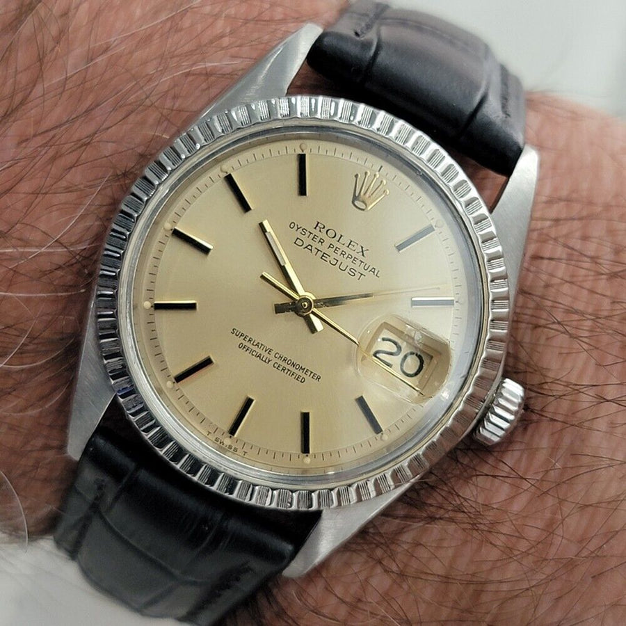 Mens Rolex Oyster Datejust Ref 1603 36mm Automatic 1970s Swiss Vintage RA226B