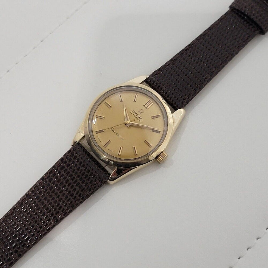 Mens Omega Seamaster Ref 2975 35mm 14k Gold Automatic 1950s Swiss Vintage RA406