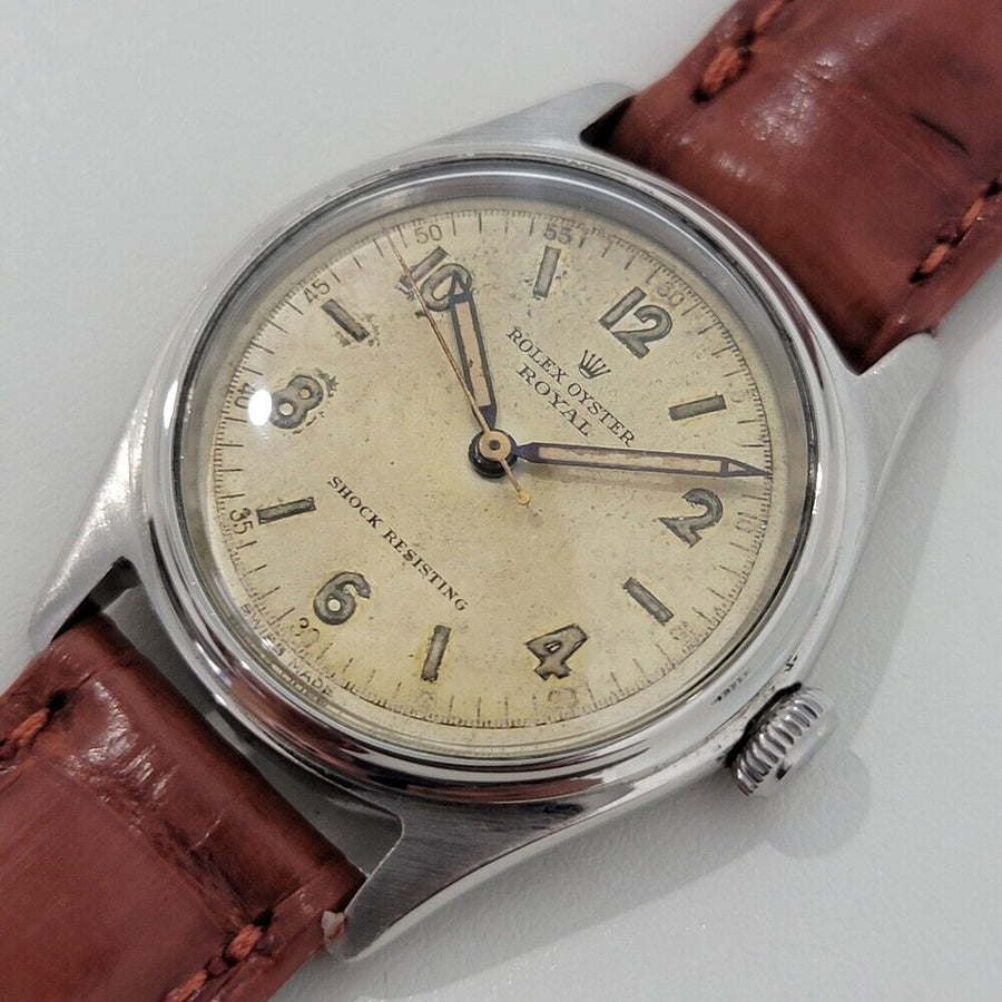 Mens Rolex Oyster Royal Ref 4444 32mm Manual Wind 1940s Swiss Vintage RA159T