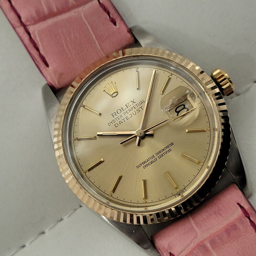 Mens Rolex Oyster Datejust Ref 16013 18k SS Automatic 1980s Vintage RJC184P