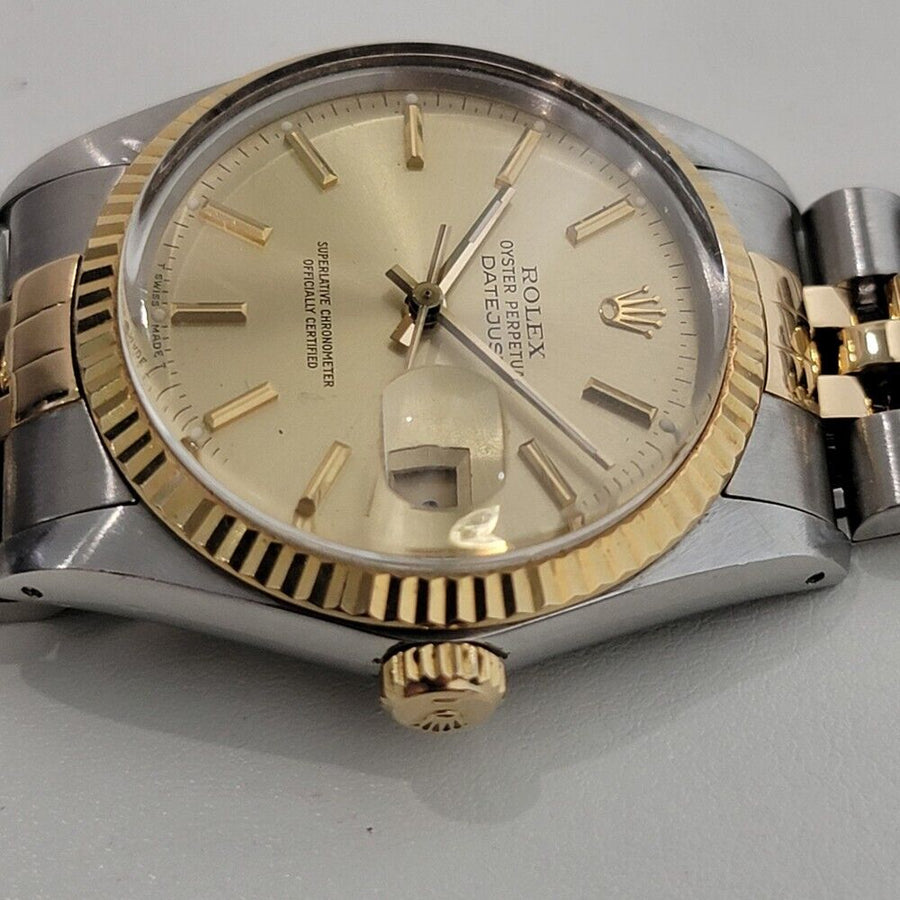 Mens Rolex Oyster Datejust Ref 16013 36mm 18k SS Automatic 1980s Swiss RA396