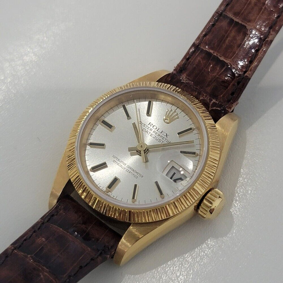 Ladies Rolex Oyster Datejust 69278 26mm Solid 18k Gold Automatic tag 1980s RA329