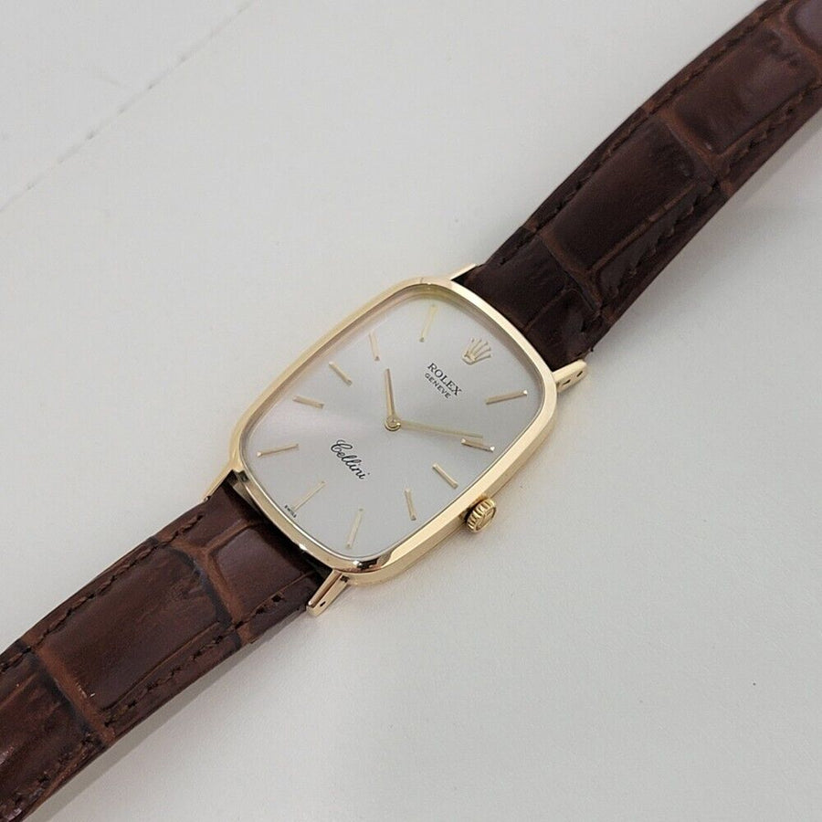 Mens Rolex Cellini Ref 4113 27mm 18k Solid Gold 1970s Vintage Luxury RA386