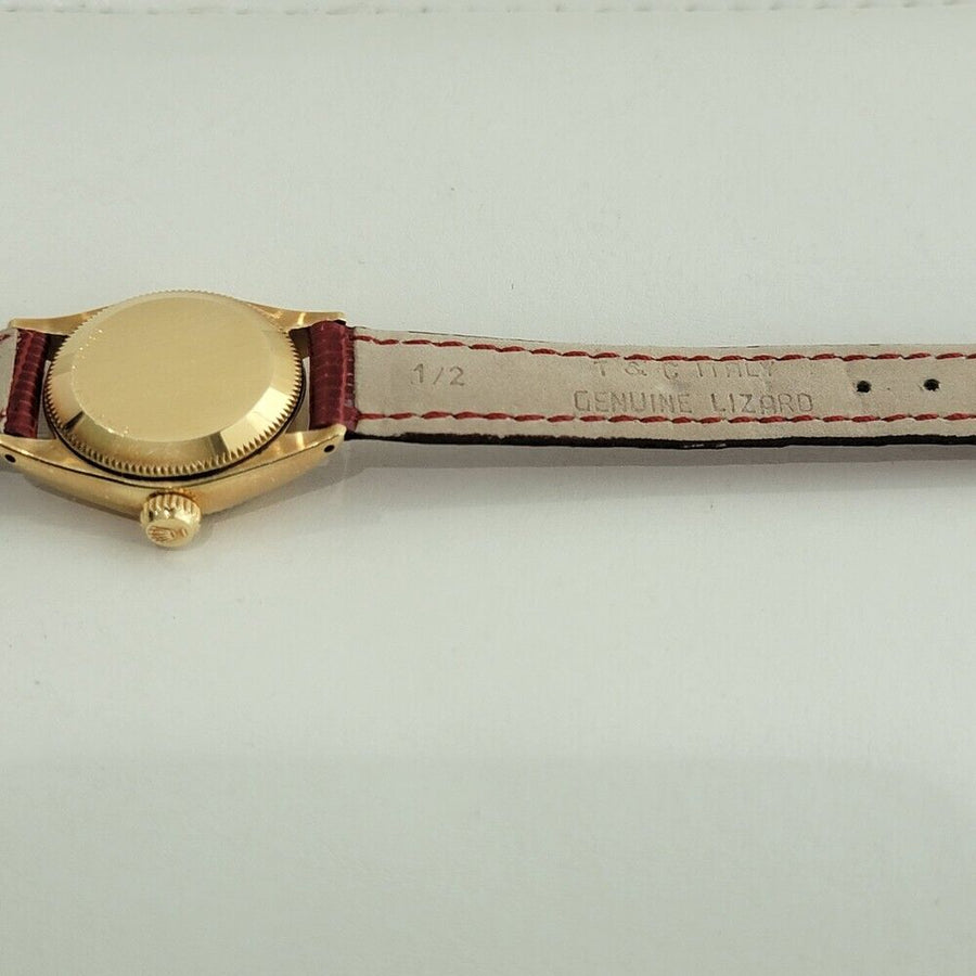 Rolex Lady Oyster Perpetual 6619 18k Gold Dress Watch 1960s Swiss Luxury RA418R