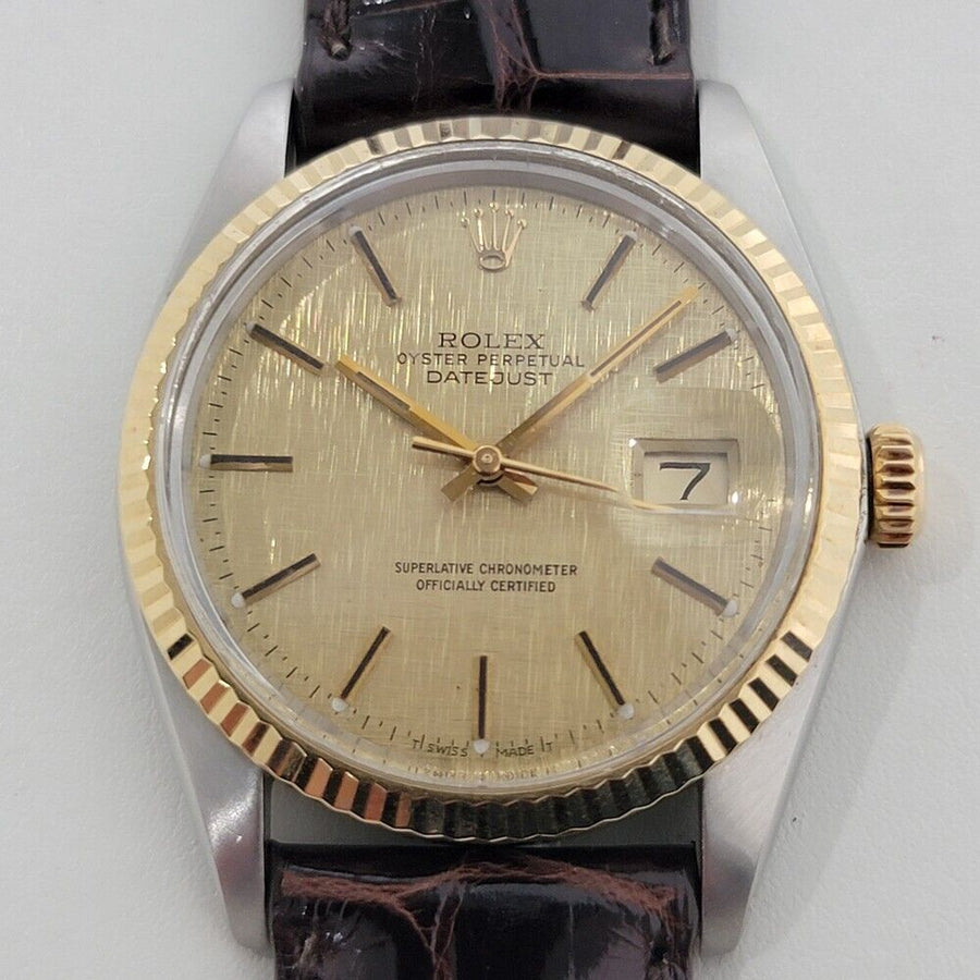 Mens Rolex Oyster Datejust Ref 16013 36mm 18k SS Automatic 1980s Swiss RA398