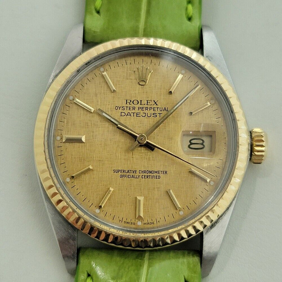 Mens Rolex Oyster Datejust Ref 16013 36mm 18k SS Automatic 1980s Vintage NA106G