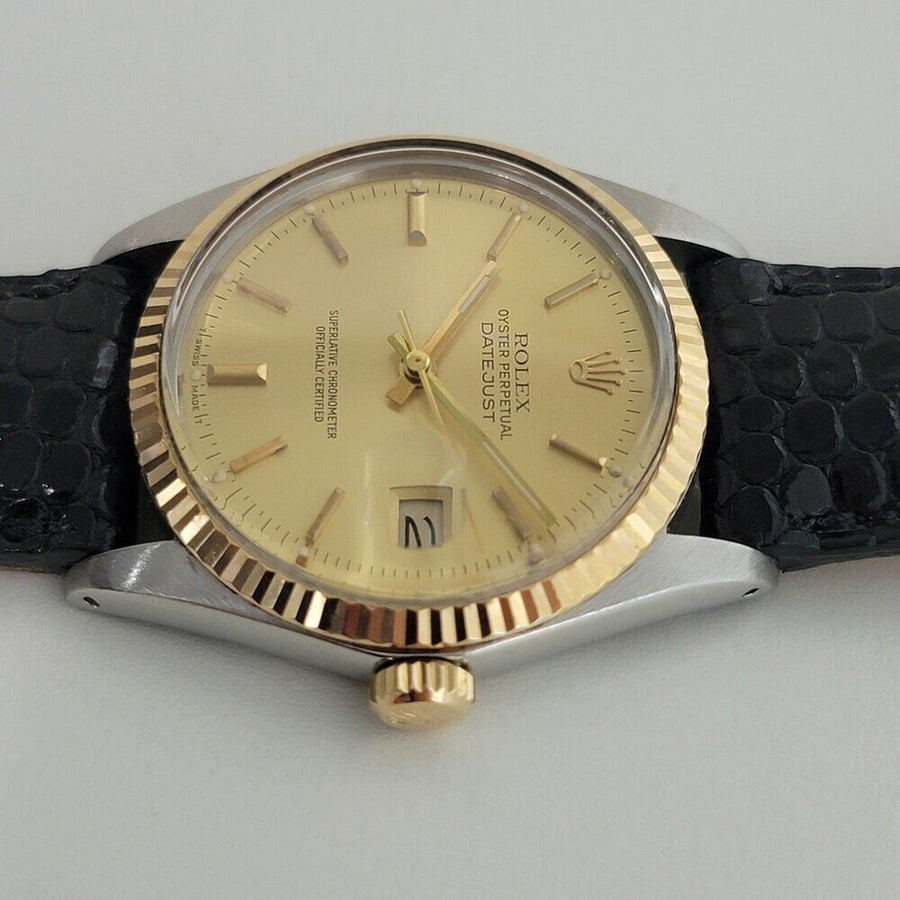 Mens Rolex Oyster Datejust Ref 16013 18k SS 36mm Automatic 1980s Swiss NA103