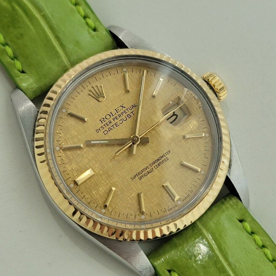 Mens Rolex Oyster Datejust Ref 16013 36mm 18k SS Automatic 1980s Vintage NA106G