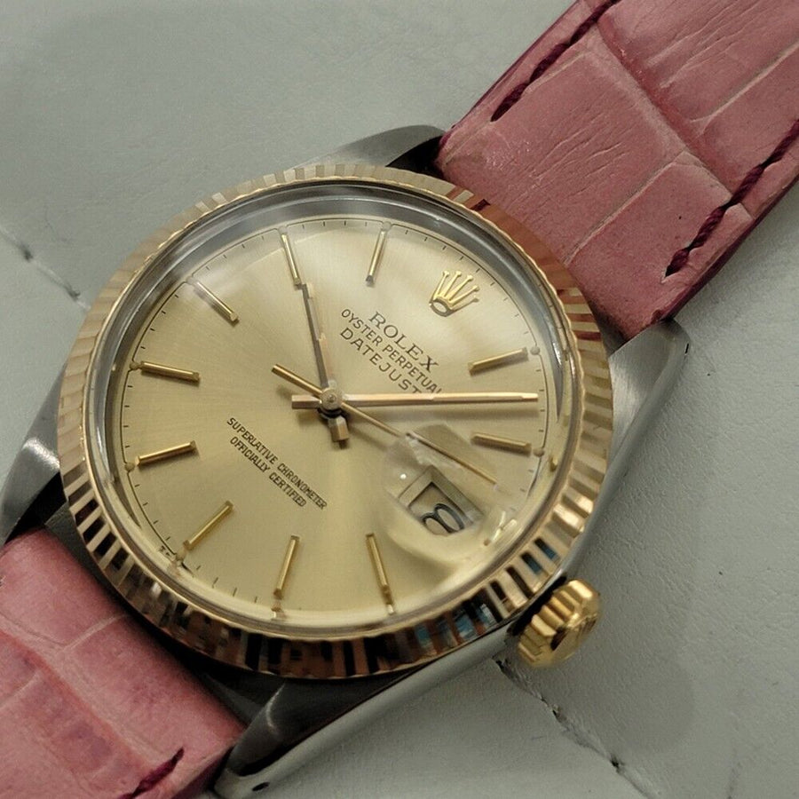 Mens Rolex Oyster Datejust Ref 16013 18k SS Automatic 1980s Vintage RJC184P