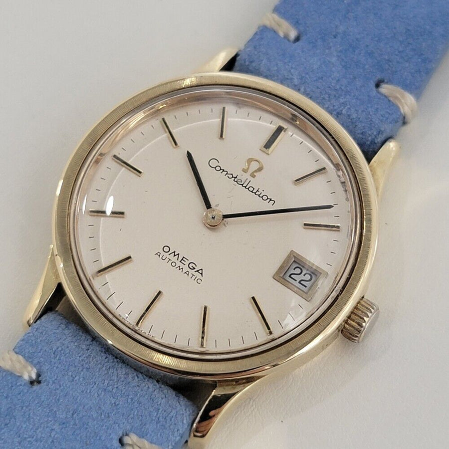 Mens Omega Constellation Ref 166 052 18k Gold Date Automatic 1960s Swiss RA404B