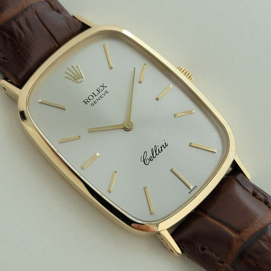 Mens Rolex Cellini Ref 4113 27mm 18k Solid Gold 1970s Vintage Luxury RA386