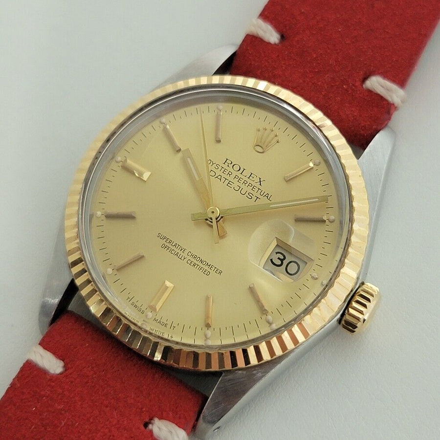 Mens Rolex Oyster Datejust Ref 16013 18k SS 36mm Automatic 1980s Swiss NA103R