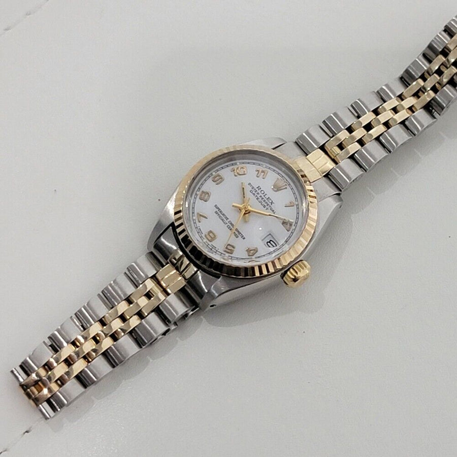 Rolex Lady Oyster Date Ref 6917 18k SS Automatic 1980s Swiss Luxury RA401