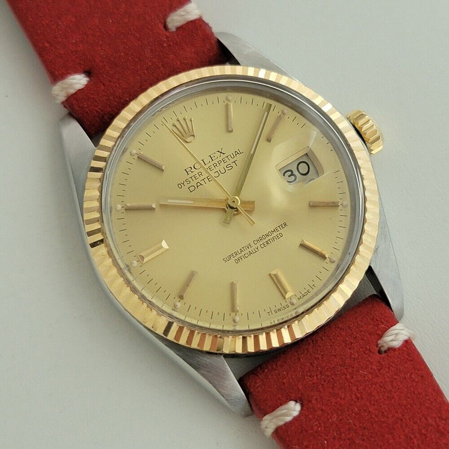 Mens Rolex Oyster Datejust Ref 16013 18k SS 36mm Automatic 1980s Swiss NA103R