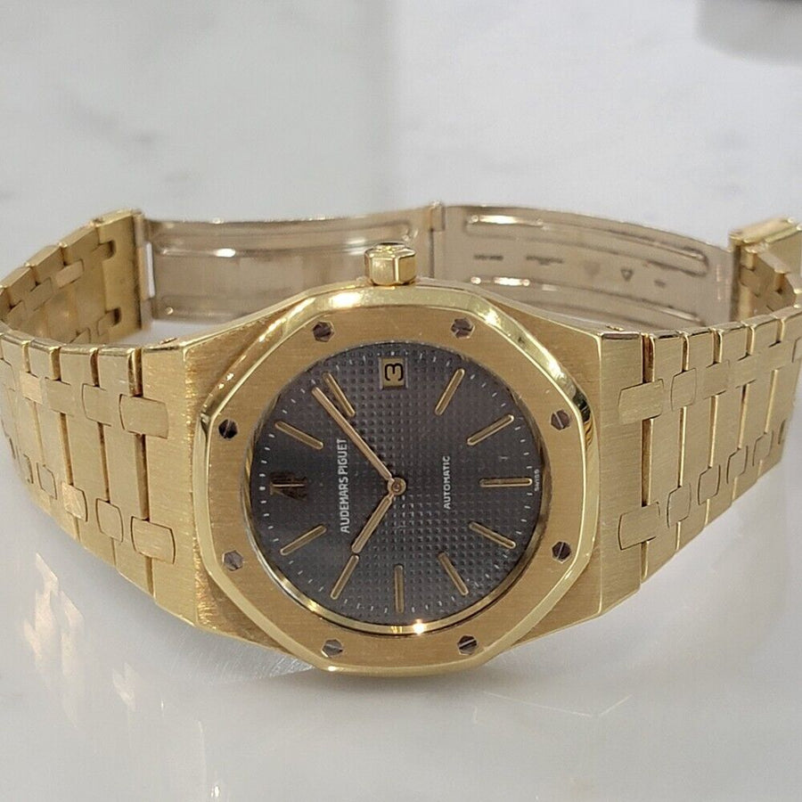 Mens Audemars Piguet Royal Oak 18k Gold 5402BA 39mm Automatic w Box 1990s OM103