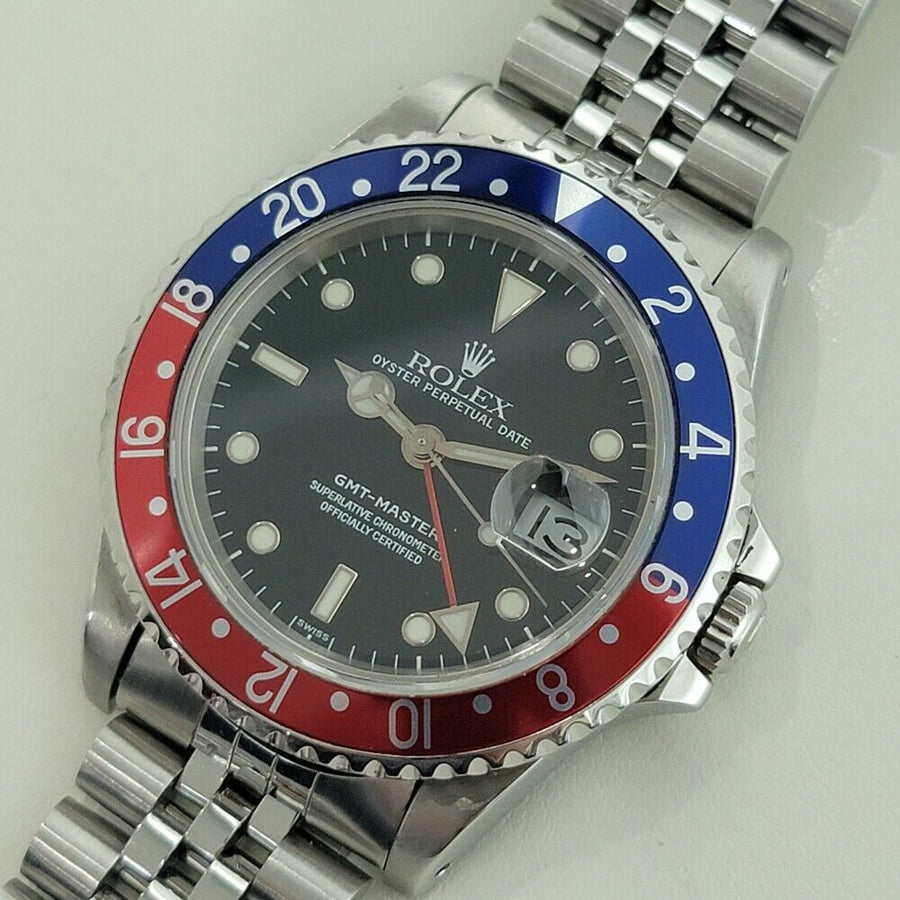 Mens Rolex Oyster Date GMT Ref 16700 40mm Pepsi Bezel Automatic 1990s NA109