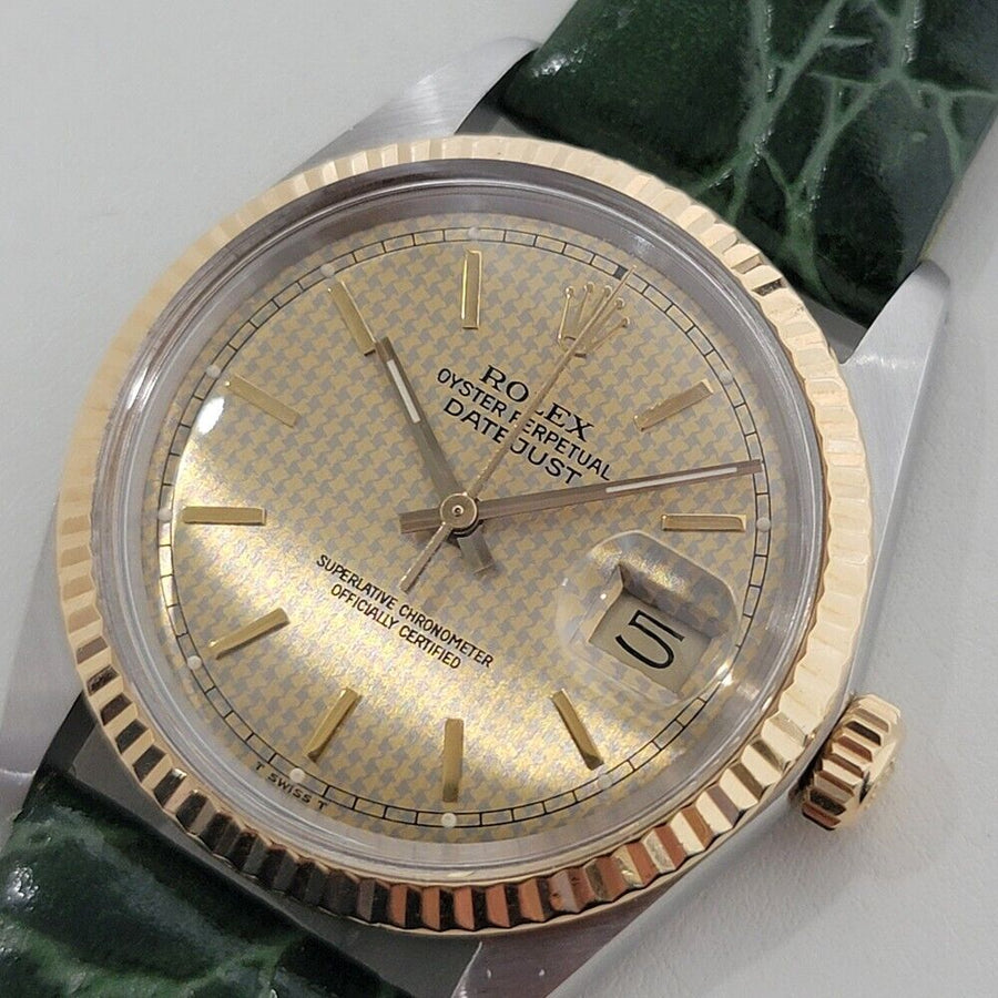 Mens Rolex Oyster Datejust Ref 16013 36mm 18k SS Automatic 1980s Swiss RA399G